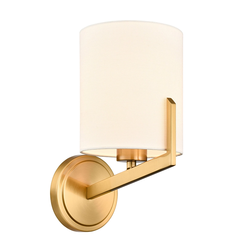 1-Light Satin Brass ໂຄມໄຟຜະຫນັງທີ່ທັນສະໄຫມ