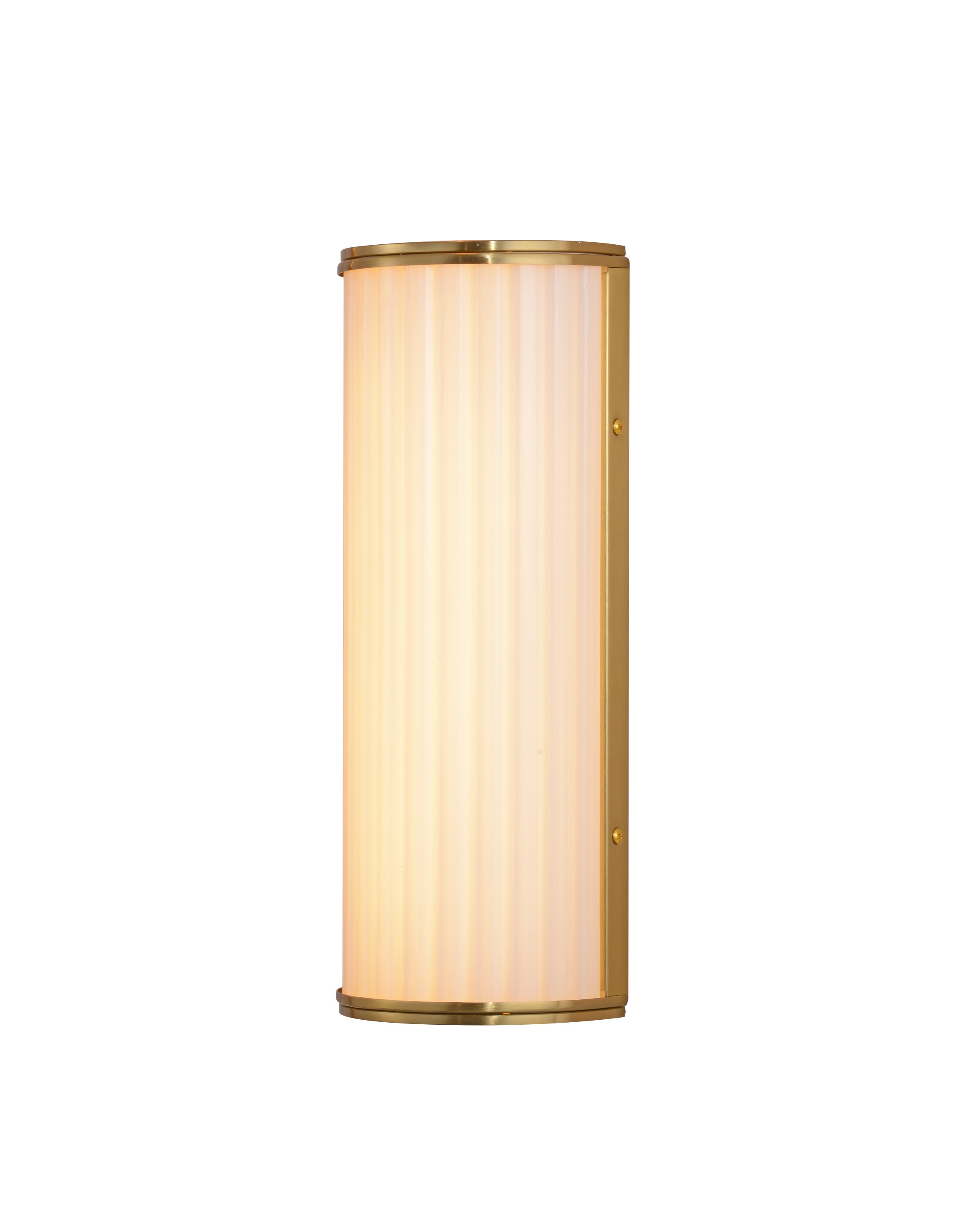ກະບອກກະບອກ Fluted Glass Brass Wall Sconce
