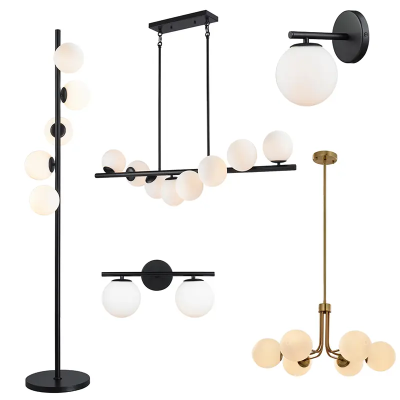 Frosted Glass Globe Modern Floor Lamp
