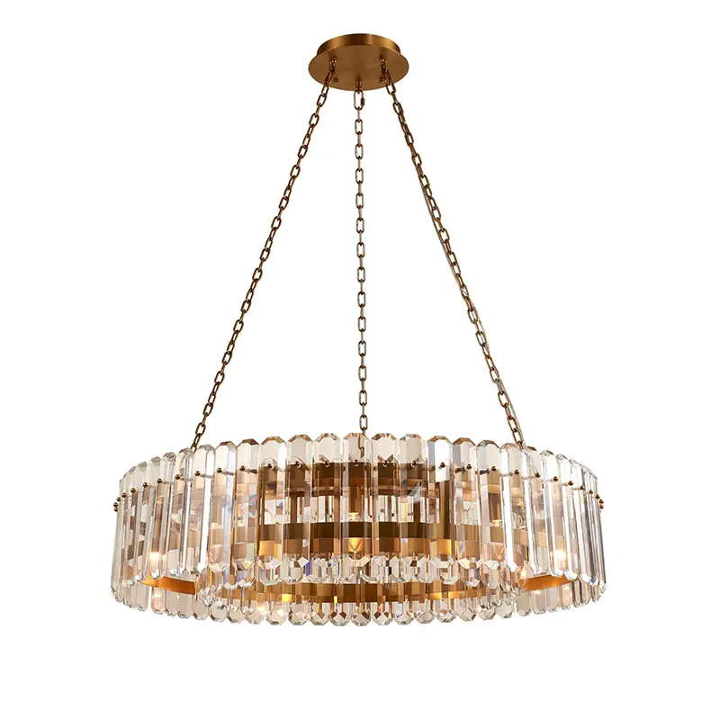 Chandelier Drum ກວ້າງຂະຫນາດໃຫຍ່ທີ່ມີ acrylic ທີ່ຈະແຈ້ງ