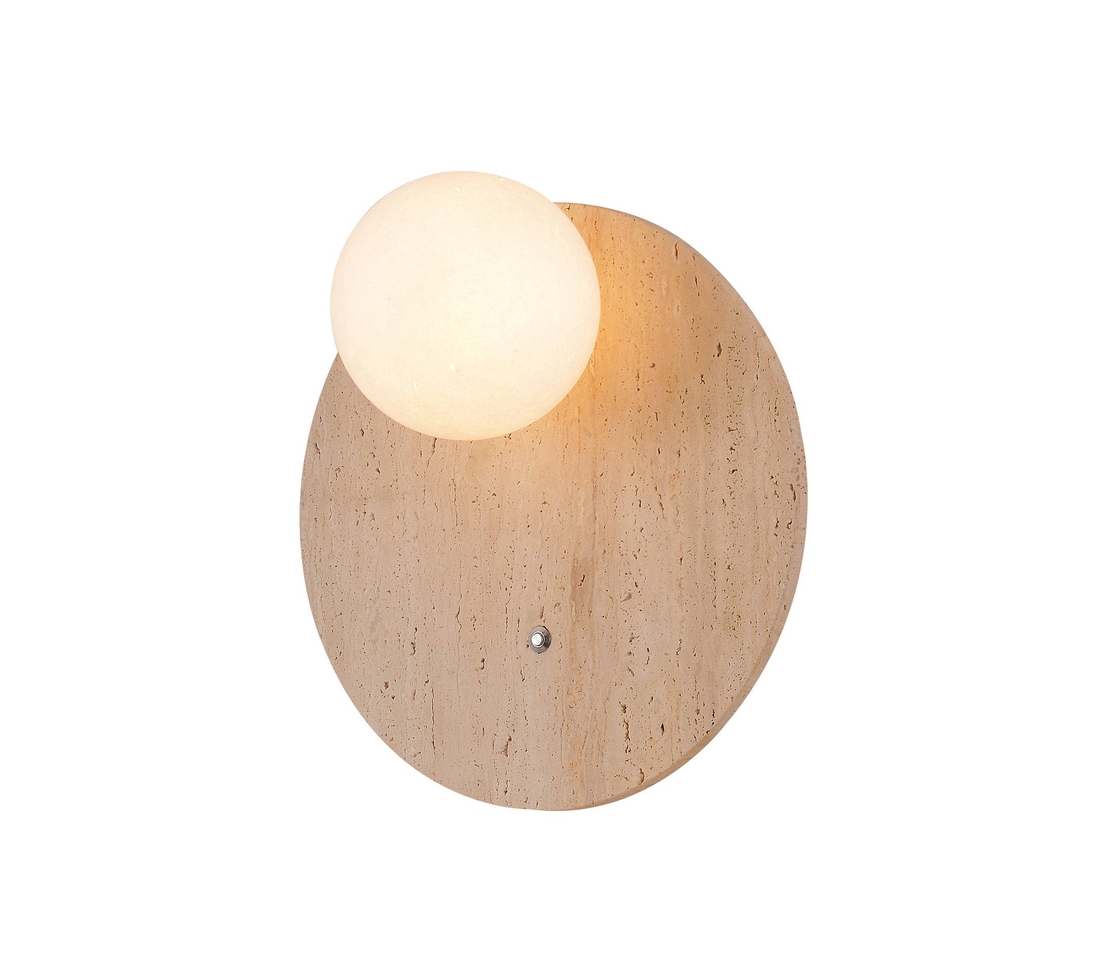ມົນ Travertine Globe Wall Sconce
